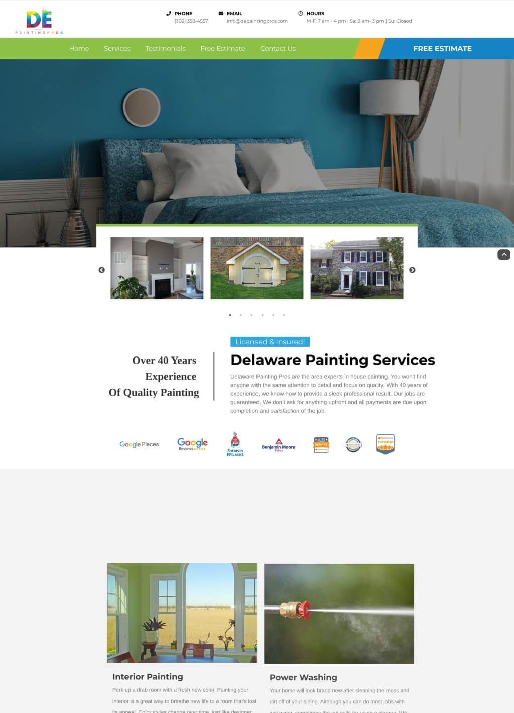 Website of a painting company