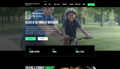 Nonprofit Big Brothers Big Sisters website hero