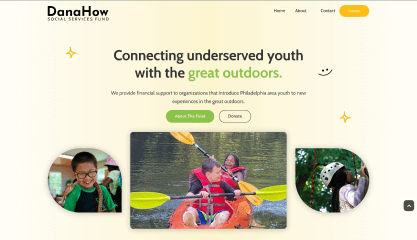 The top of a website of a Philadelphia-based nonprofit serving Philly youth in the great outdoors.